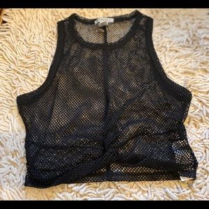 Black Mesh crop top